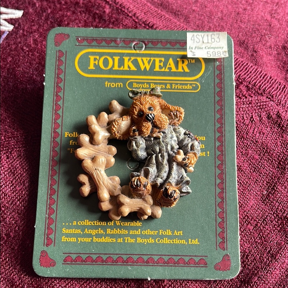 Folkwear Dog and Bones Brooch
